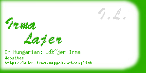 irma lajer business card